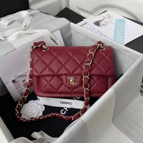 Chanel leren Schoudertas AS2798 rood