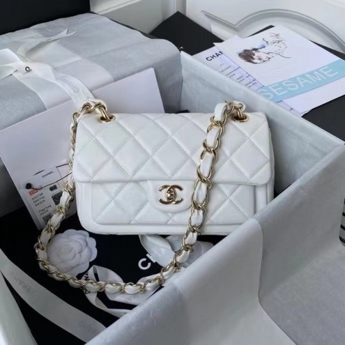 Chanel leren Schoudertas AS2798 wit
