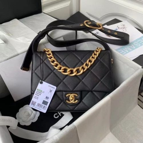 Chanel leren Schoudertas AS2842 zwart