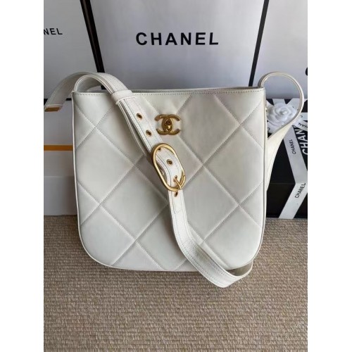 Chanel leren Schoudertas AS2844 wit
