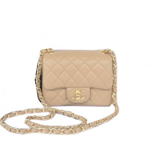Chanel mini Classic Flap Bag Abrikoos Origineel Sheekskin CHA1115 Goud