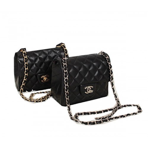 Chanel mini Classic Flap Bag Origineel Leer CHA1115 Zwart