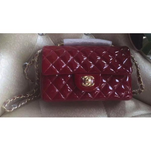 Chanel mini Classic Flap Bag Original Patent A1116 Wine