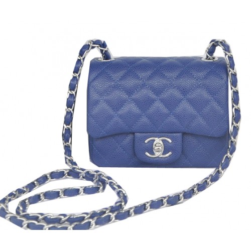Chanel mini Classic Flap Bag Royal Cannage Patroon 1115 Zilver