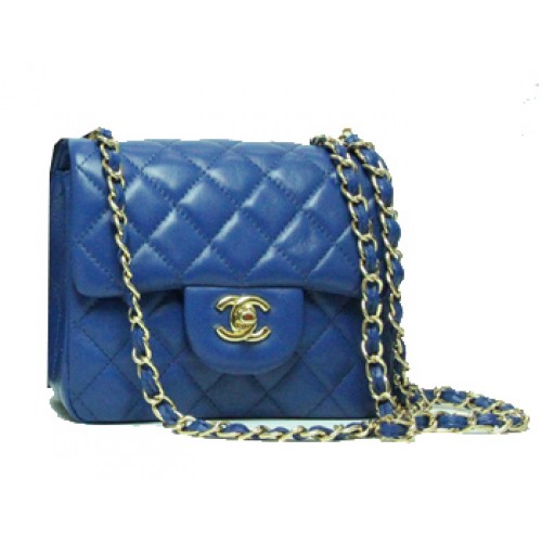 Chanel mini Classic Flap Bag Royal Leather 1115 gouden ketting