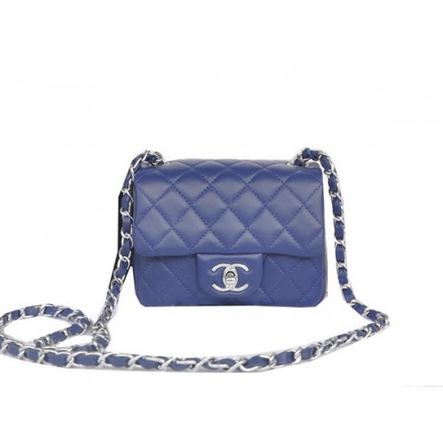 Chanel mini Classic Flap Bag Royal Original Sheekskin CHA1115 Zilver