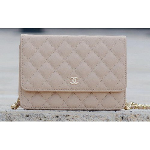 Chanel mini Flap Bag Abrikoos Cannage Patroon A33814 Goud