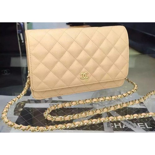Chanel mini Flap Bag Cannage Patroon A8373 Abrikoos