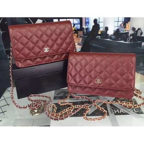 Chanel mini Flap Bag Cannage Patroon A8373 Bourgondië