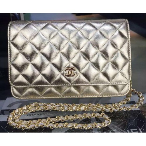 Chanel mini Flap Bag Goud Cannage Patroon A8373 Goud