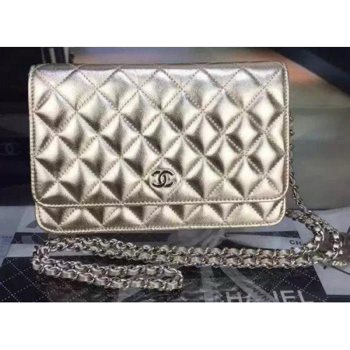 Chanel mini Flap Bag Goud Cannage Patroon A8373 Zilver
