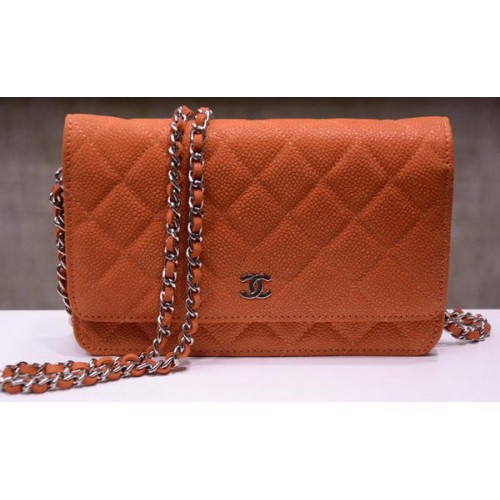 Chanel mini Flap Bag Nubuck Leer A33814N Oranje