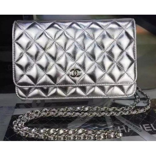 Chanel mini Flap Bag Zilver Cannage Patroon A8373 Zilver