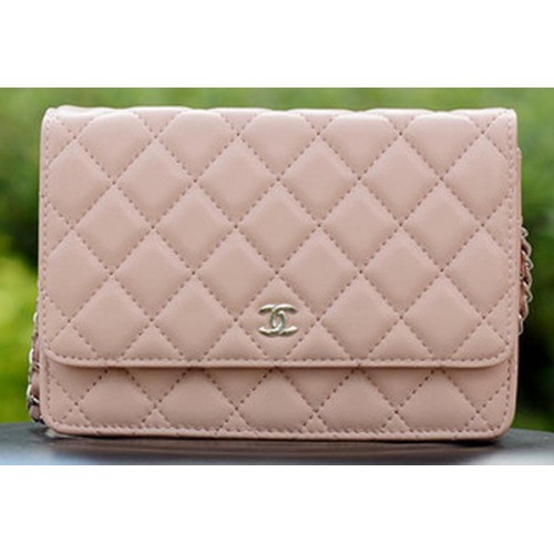 Chanel mini Flap Bags Roze Schapenleer A33814 Zilver
