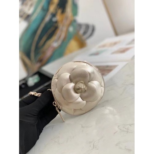 Chanel mini Schoudertas Origineel leer 82121 Licht goud