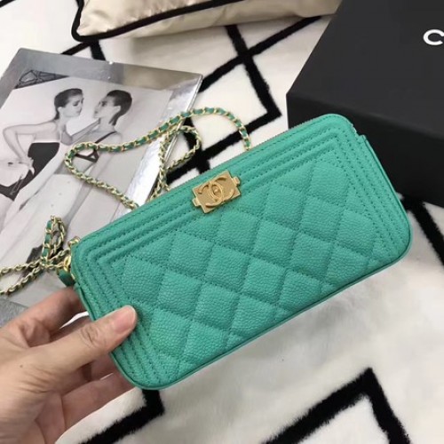 Chanel mini schoudertas Cannage patroon A94452 groen