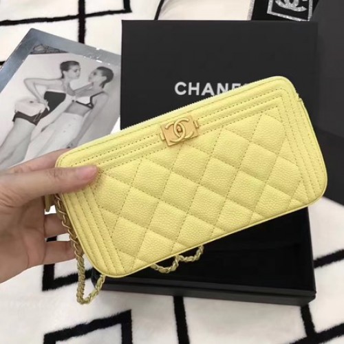 Chanel mini schoudertas Cannage patroon A94452 citroen