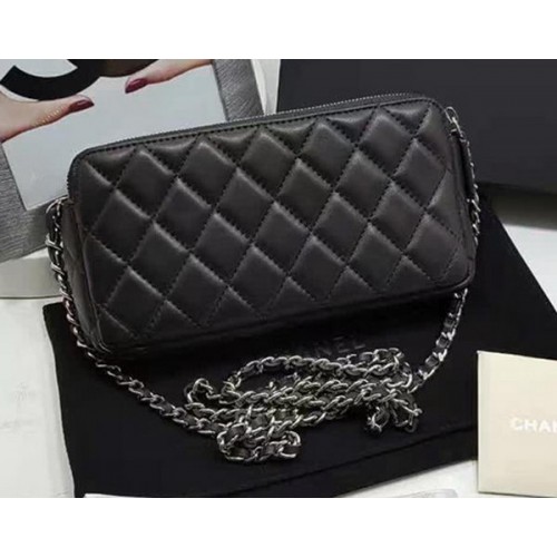Chanel mini Schoudertas Schapenleer A7020 Zwart