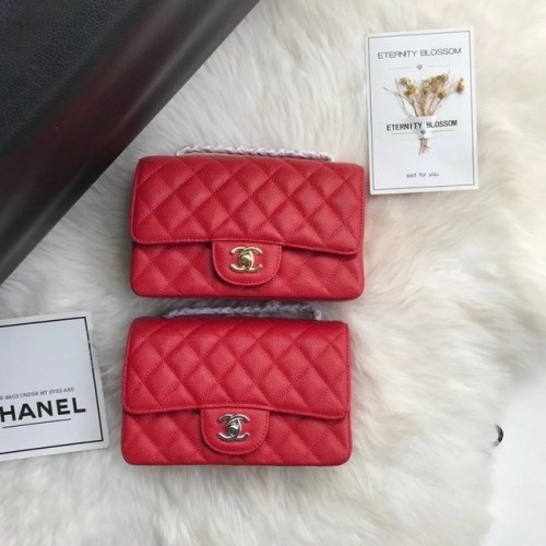 Chanel mini flap bag generfd kalfsleer A1116 ROOD