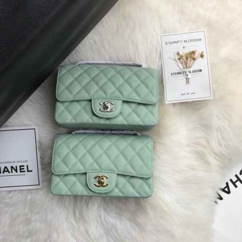 Chanel mini flap bag generfd kalfsleer A1116 lichtgroen