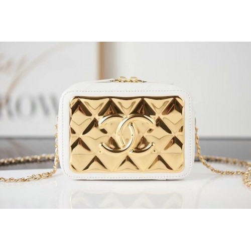 Chanel mini leren schoudertas AP2393 wit