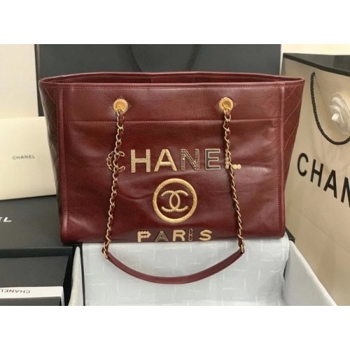 Chanel boodschappentas A67001 Bordeaux