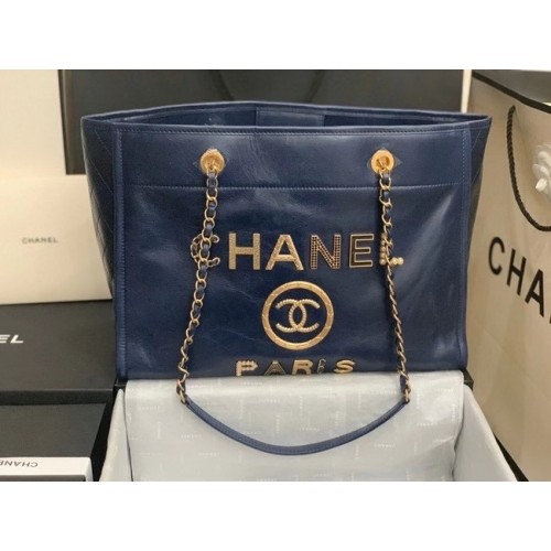 Chanel boodschappentas A67001 Koningsblauw