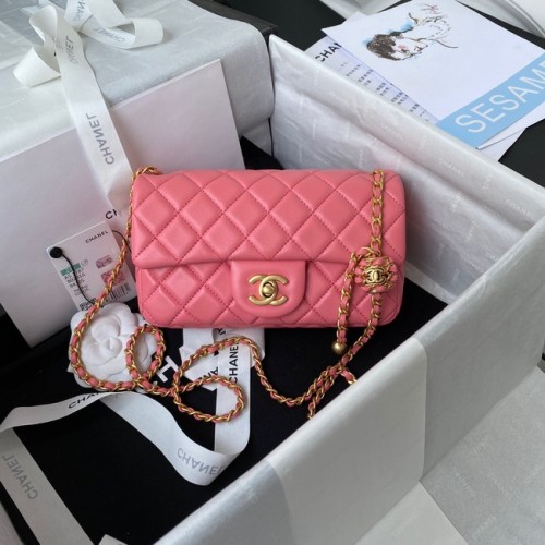 Chanel kleine Flap Bag Origineel Schapenleer AS1787 roze