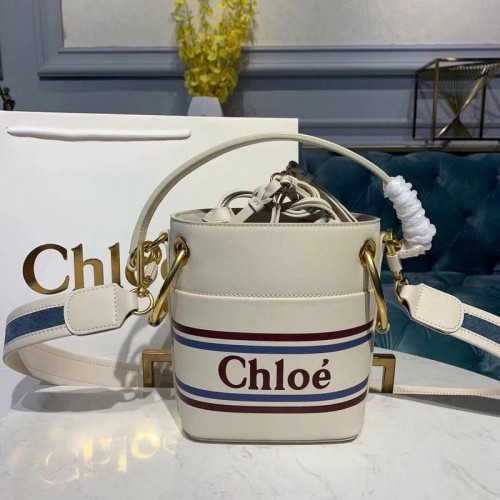 Chloe Roy mini-emmertas van glad leer 3S508 wit
