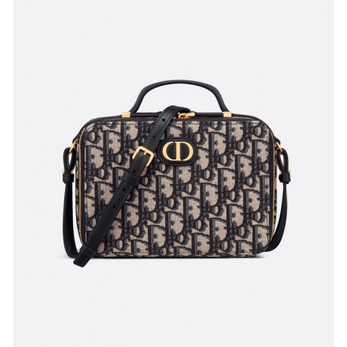 DIOR 30 MONTAIGNE BOX TAS Blauw Veelkleurig Dior Oblique Jacquard S2141