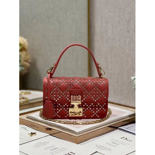 DIOR TAS Lucky Star Cannage lamsleer C2628 rood