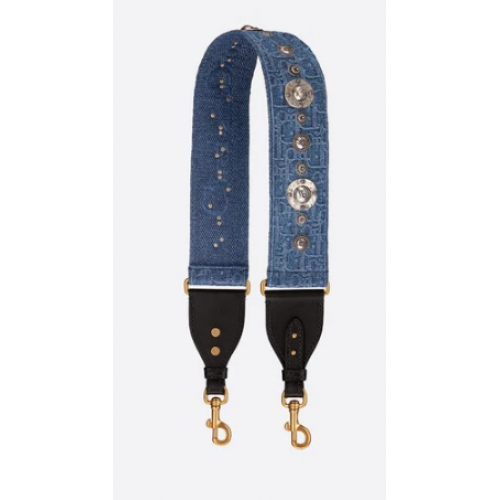 DIOR BLAUWE DIOR OBLIQUE VOLLEDIG GEBORDUURDE BAND M928