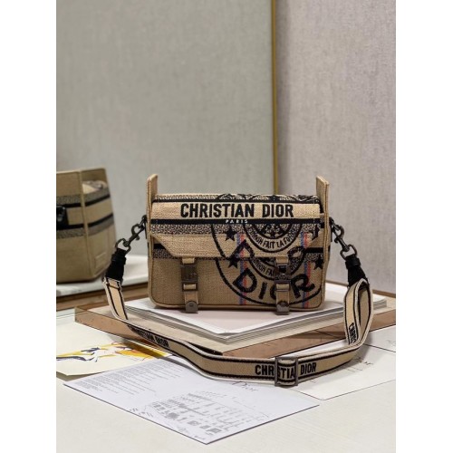 DIOR BOBBYTAS Geborduurd C0803 geel