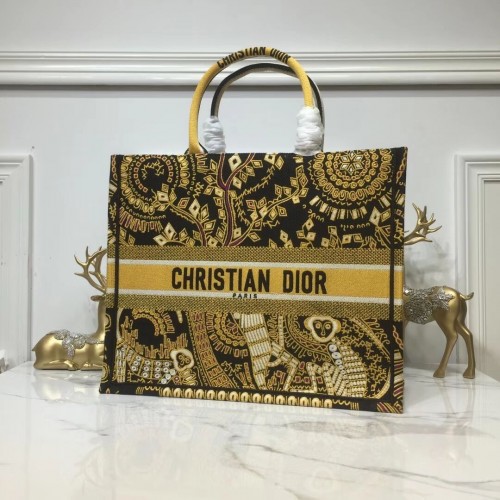DIOR BOOK DRAAGTAS VAN GEBORDUURD CANVAS C1286 Goud