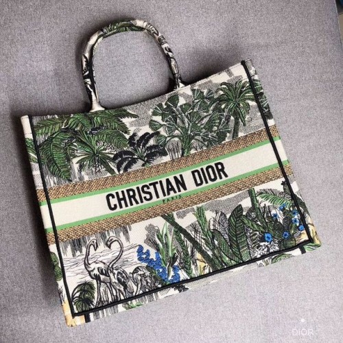 DIOR BOOK DRAAGTAS VAN GEBORDUURD CANVAS C1286 Groen
