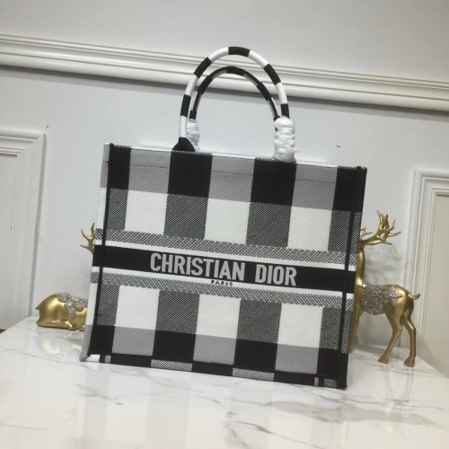DIOR BOOK DRAAGTAS VAN GEBORDUURD CANVAS C1286 Vierkant