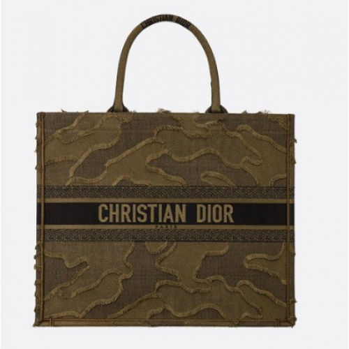 DIOR BOOK DRAAGTAS VAN GEBORDUURD CANVAS C1286 groen