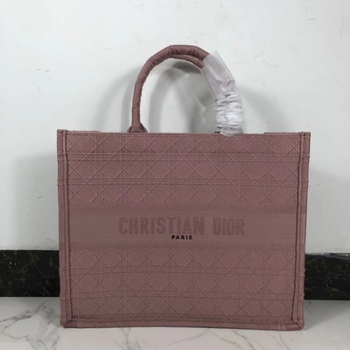 DIOR BOOK DRAAGTAS VAN GEBORDUURD CANVAS C1286 roze