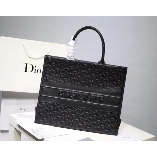 DIOR BOOK DRAAGTAS VAN MEERKLEURIG KALFSLEER M1286 zwart