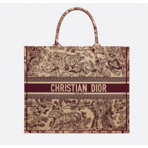 DIOR BOOK TOTE TAS TOILE DE JOUY M1286ZT Ossenbloedrood