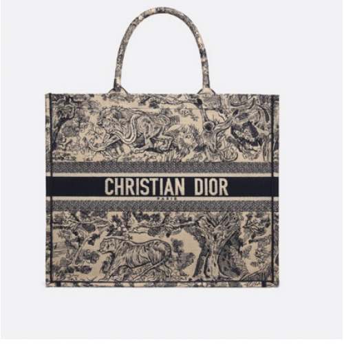 DIOR BOOK TOTE TAS TOILE DE JOUY M1286ZT gebroken wit