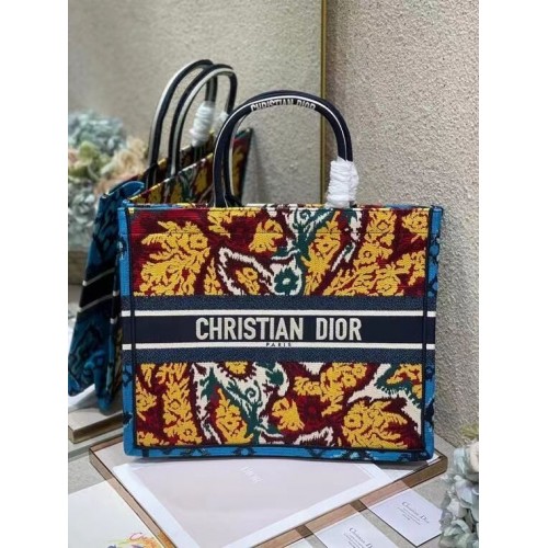 DIOR BOOK TOTE BLAUW Veelkleurig Dior Paisley-borduursel M1287Z
