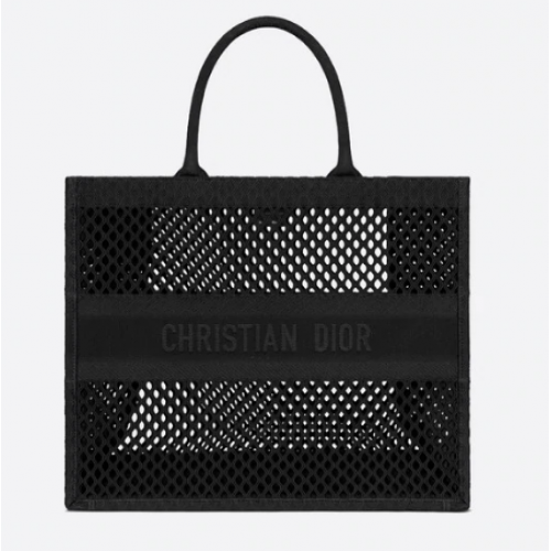 DIOR BOOK TOTE Geborduurd zwart gaas M1286Z