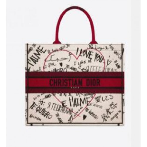 DIOR BOOK TOTE GEBORDUURDE CANVAS TAS C1286-19
