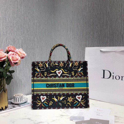 DIOR BOOK TOTE GEBORDUURDE CANVAS TAS M1287-6