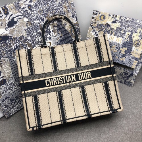 DIOR BOOK TOTE GEBORDUURDE CANVAS TAS M1287-9