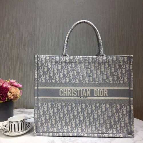 DIOR BOOK TOTE GEBORDUURDE CANVAS TAS M1287-9 grijs
