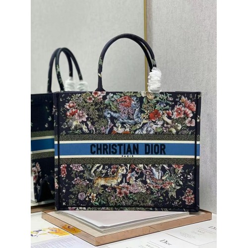 DIOR BOOK TOTE Geborduurd C1286-29 zwart