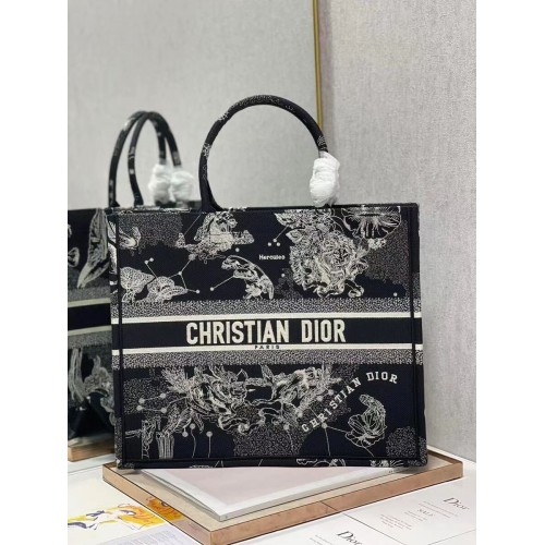 DIOR BOOK TOTE Geborduurd C1286-31 zwart