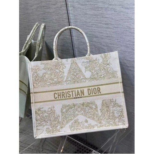 DIOR BOOK TOTE Geborduurd C1286-7 creme